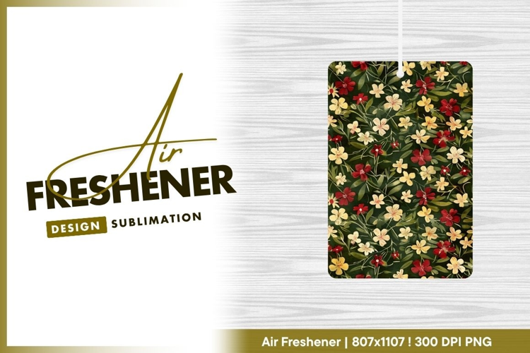 Floral pattern with red yellow and cream air freshener