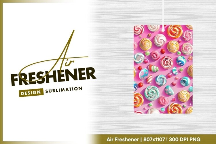 Assortment of Colorful Swirl Lollipops and air freshener example image 1