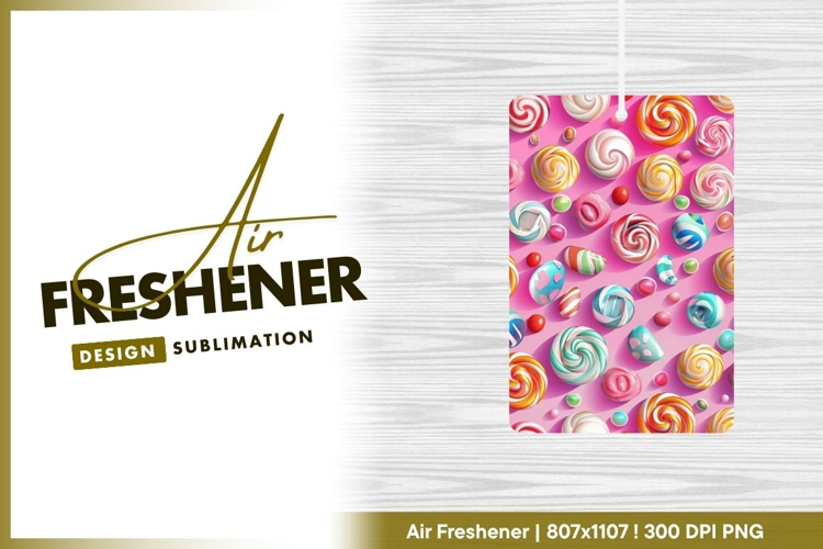 Assortment of Colorful Swirl Lollipops and air freshener