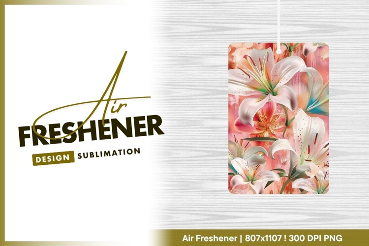 Floral Pattern of White Lilies and Pink air freshener