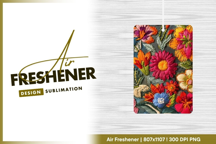 Colorful Hand Embroidered Flowers and air freshener