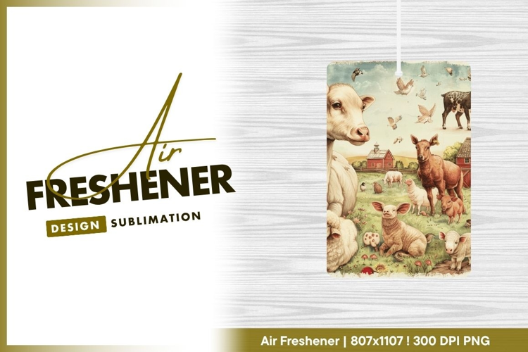 Farm Animals and Birds in a Pastoral Scene air freshener