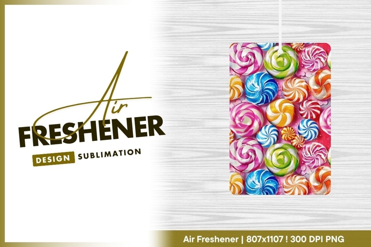 Colorful Swirl Lollipops Pattern on Pink air freshener