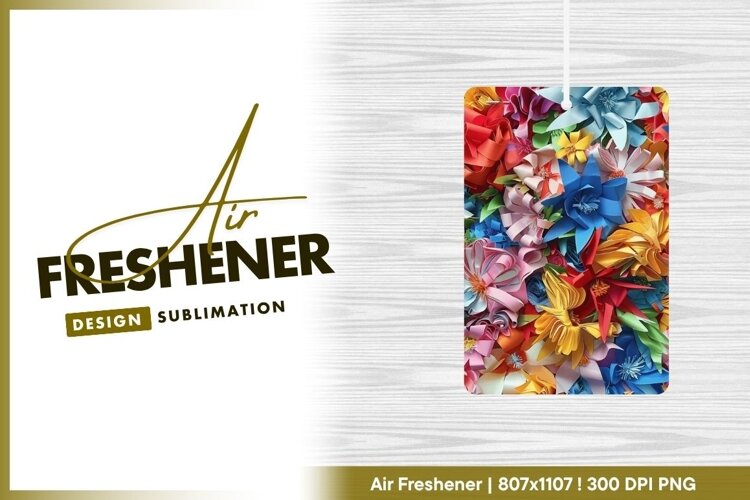 Colorful Paper Flowers Abstract Close Up View air freshener example image 1