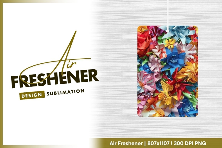 Colorful Paper Flowers Abstract Close Up View air freshener