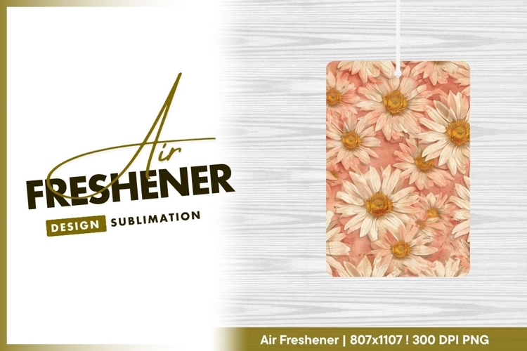 Floral Pattern of White and Peach Daisies air freshener
