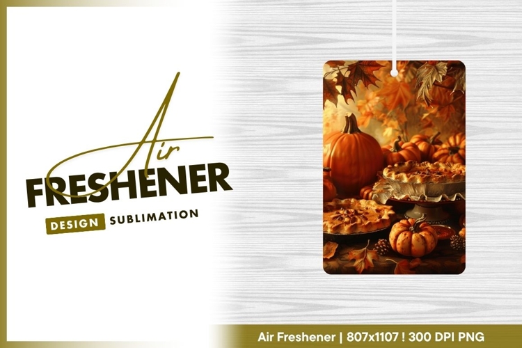 Autumn Still Life with Pumpkins Pies and air freshener