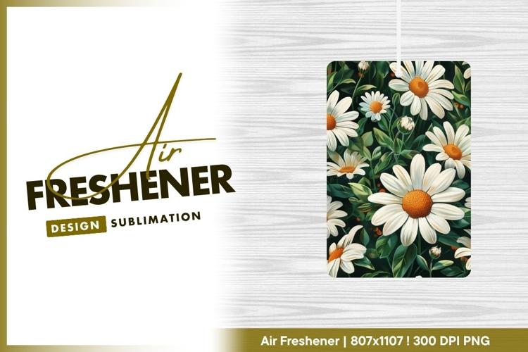 White Daisies with Orange Centers and Green air freshener