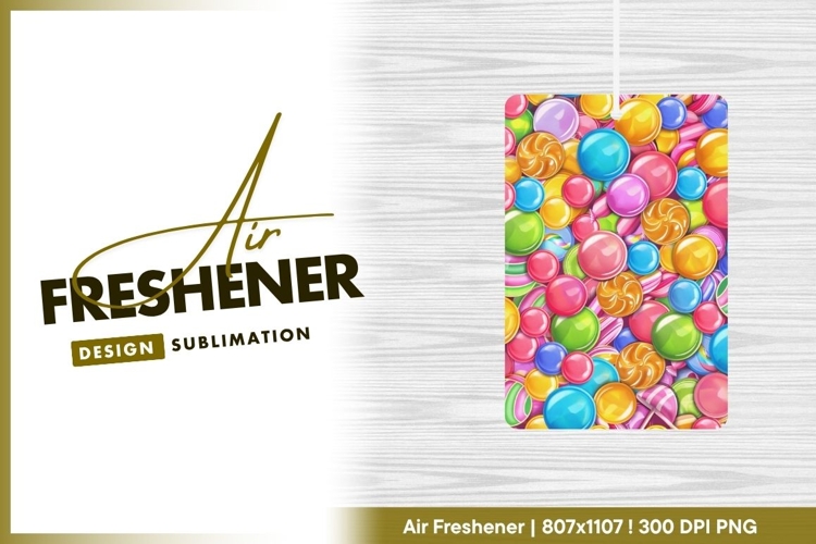 Colorful Candy Assortment Illustration with air freshener