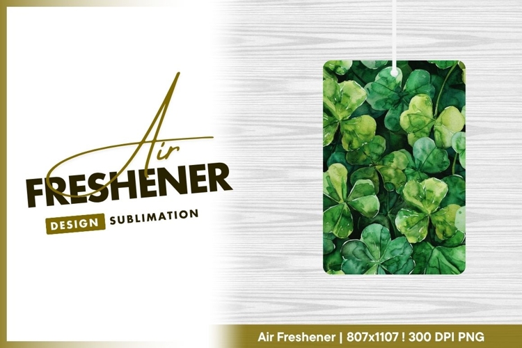 Watercolor Shamrock Pattern Green Leaves air freshener