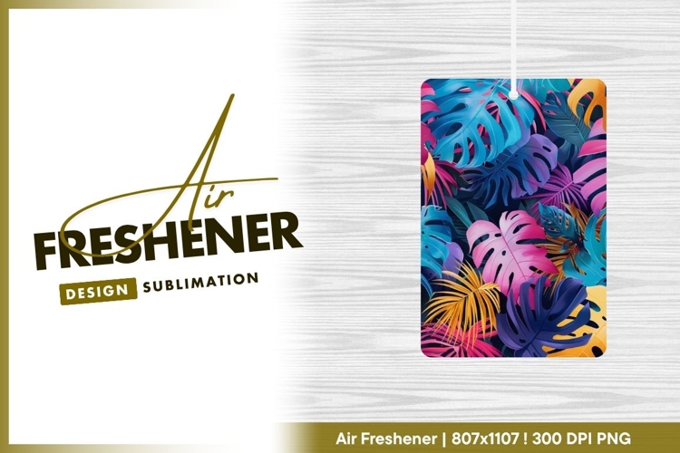 Colorful Tropical Leaf Pattern Illustration air freshener