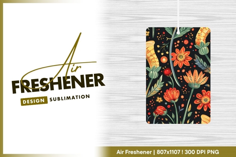 Floral Illustration with Orange and Yellow air freshener