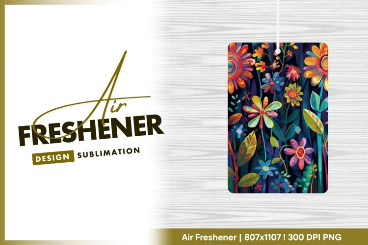 Colorful Floral Illustration with Bright air freshener