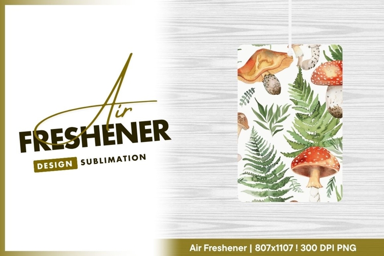Watercolor Mushrooms and Ferns Pattern air freshener