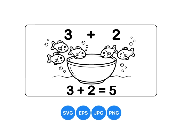 Hand Drawn Fish Addition Math Teaching Design