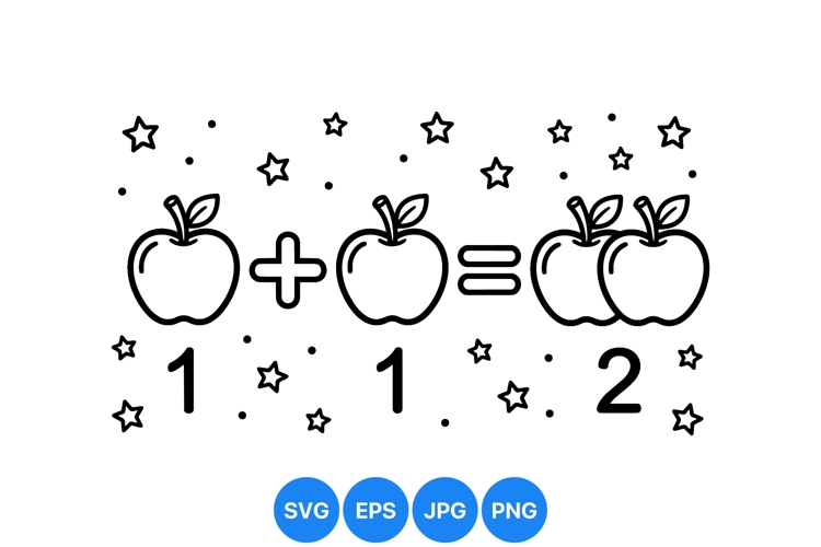 Black And White Apple Clipart Image 5