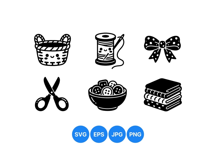 Cute Sewing Icons For Crafting Projects
