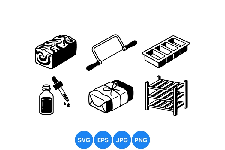 Hand Drawn Soap Making Tools Illustration Kit