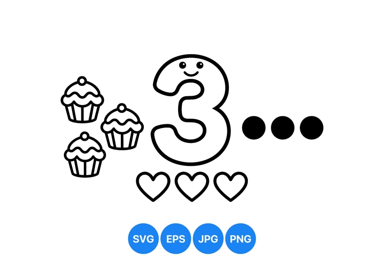 Cupcake Clipart Black And White Image 13