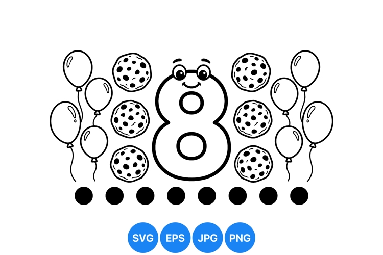 Birthday Number Eight Clipart For Kids Party Designs