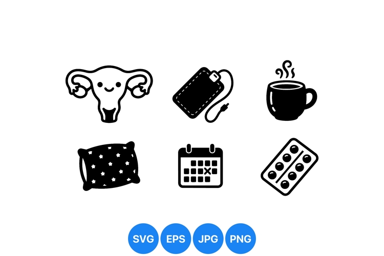 Feminine Health Icon Clipart For Wellness Designs