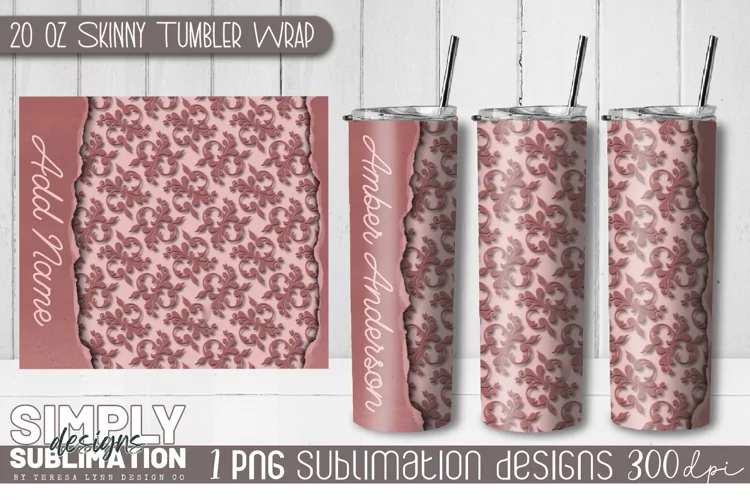 Personalized 3D Sublimation Tumbler Wrap| 20oz | Png