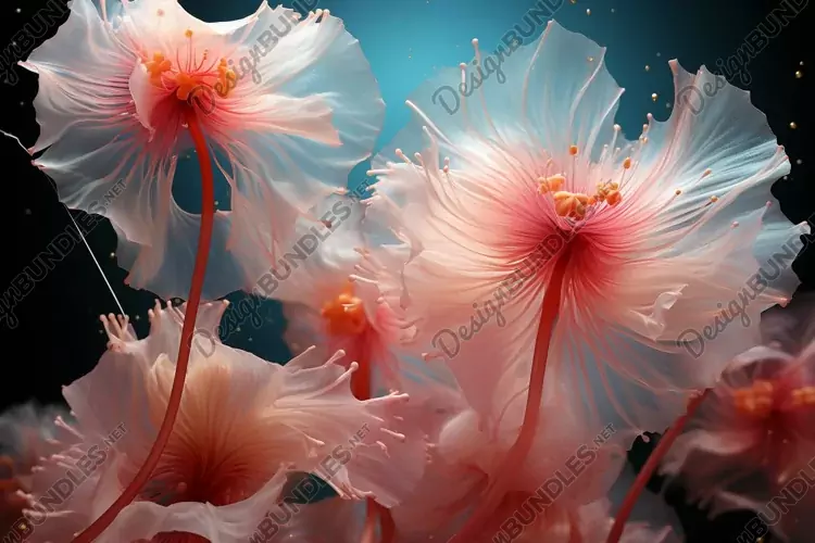 Sea Anemone Glowing Underwater Scene