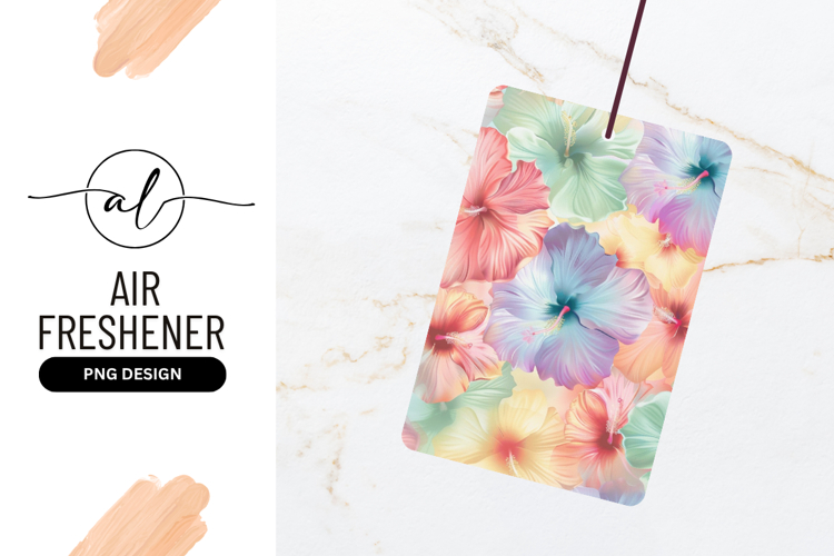 Pastel Hibiscus Flowers Floral Background Air Freshener Png