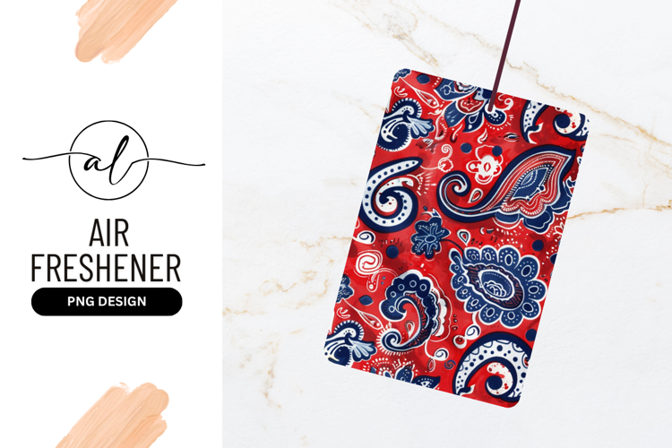 Red Blue White Paisley Repeat Pattern