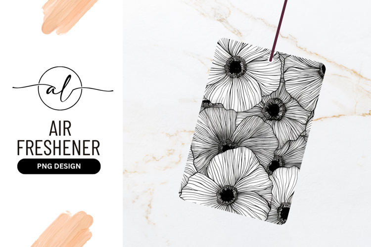 Black And White Line Art Flower Pattern