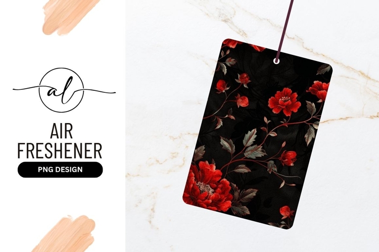 Red Floral Seamless Pattern On Black Background