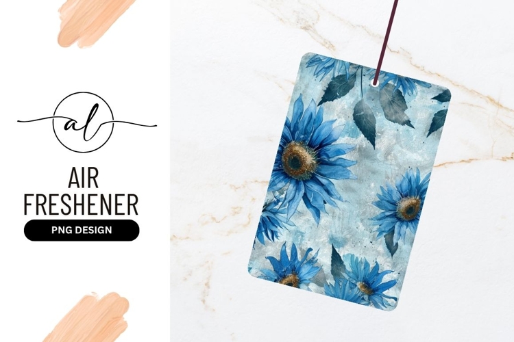 Blue Sunflower Pattern On Textured Background
