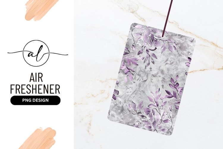 Lilac Foliage On Marble Textured Background