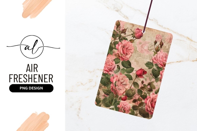 Vintage Floral Roses Background Air Freshener Png