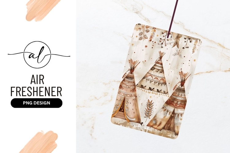 Watercolor Teepee Pattern Boho Tribal Background