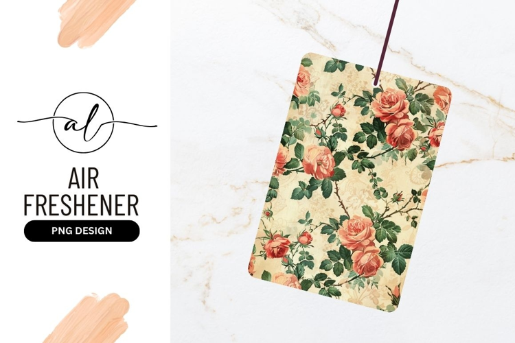 Vintage Rose Floral Pattern with Peach Roses Green Leaves