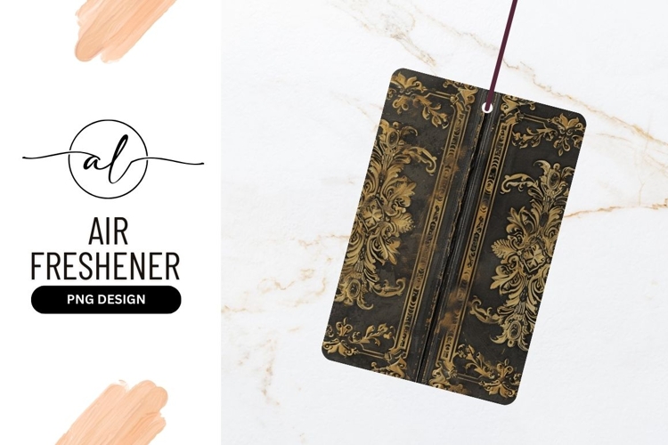 Ornate Gold and Black Book Cover Detail with Floral Design