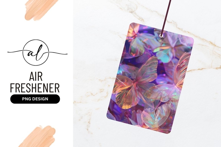 Iridescent Butterflies in Purple and Gold with Transparent