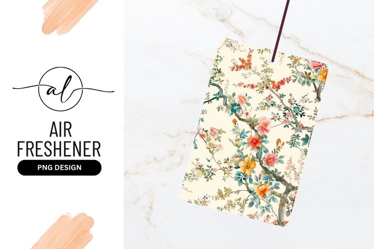 Floral Branches with Pink Orange and Yellow Blossoms