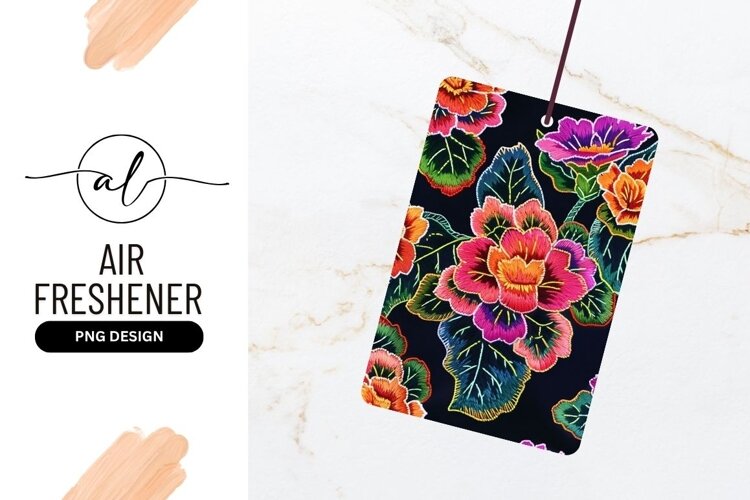 Embroidered Floral Pattern with Vivid Colors on Dark example image 1