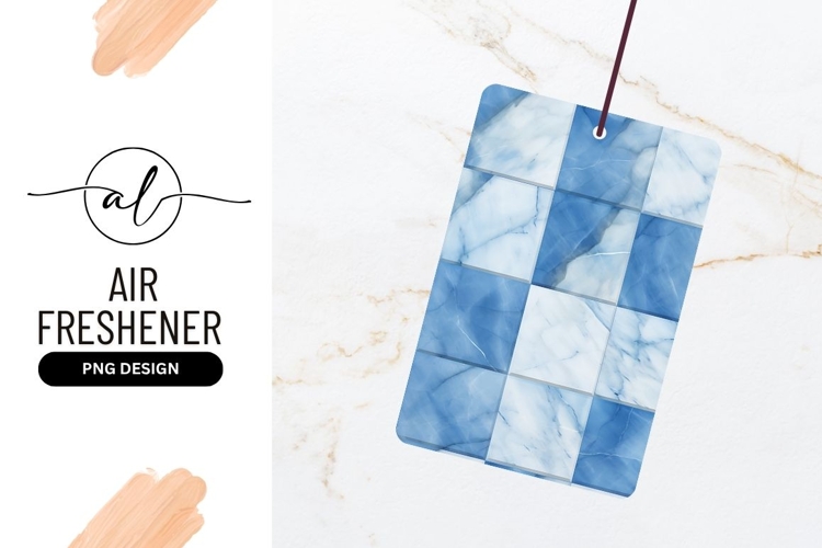 Blue and White Marble Tile Pattern with Veins and Texture