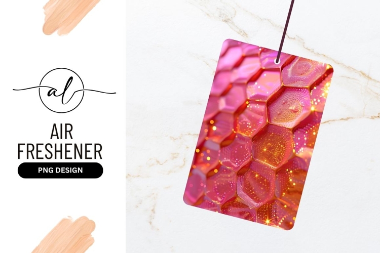 Pink and Orange Hexagon Pattern with Sparkling Light Effects