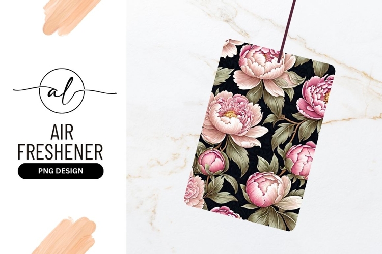 Pink Peonies Floral Pattern On Dark Background