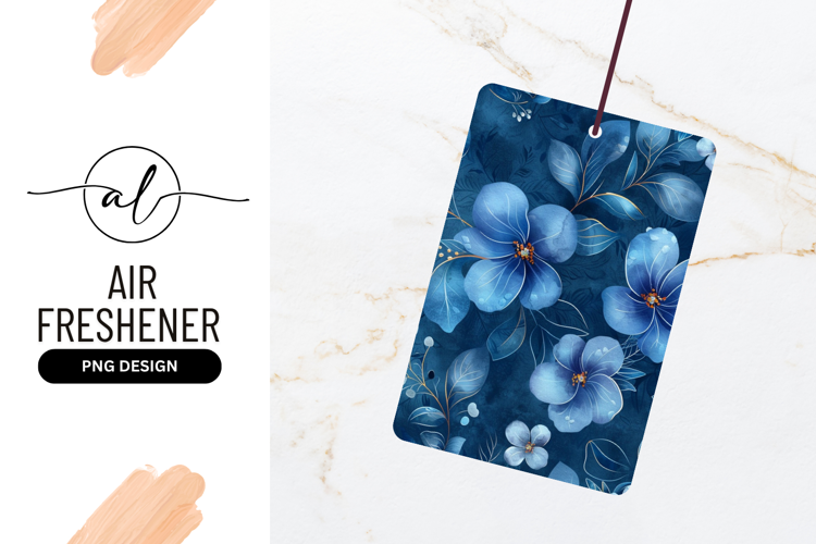 Elegant Floral Pattern In Shades Of Blue Air Freshener