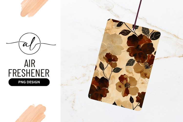 Floral Pattern in Earth Tones with Brown and Beige Flowers