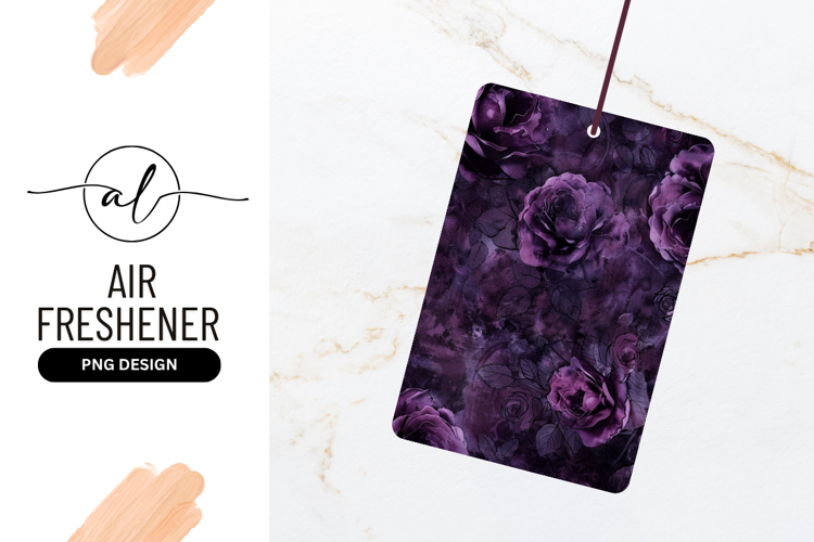 Purple Roses Watercolor Illustration with Dark Background