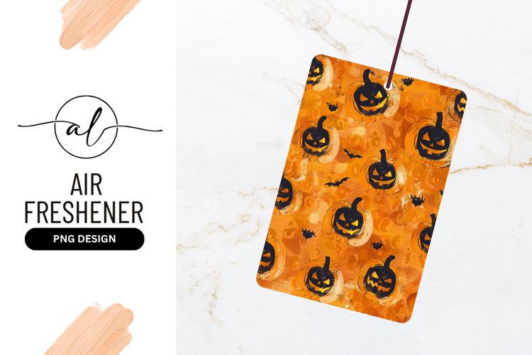 Halloween Pumpkin and Bat Pattern on Orange Background