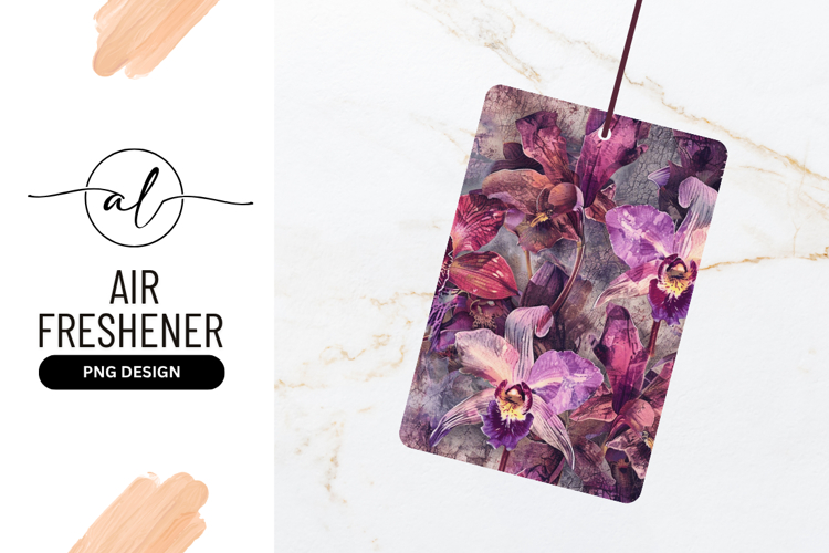 Purple and Pink Orchid Flowers on Textured Background