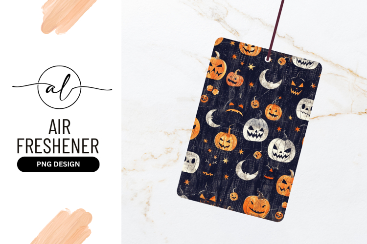 Halloween Pattern with Pumpkins Moons Stars