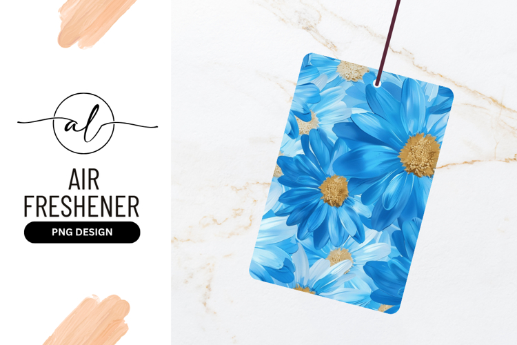 Blue and White Daisy Flowers with Golden Centers
